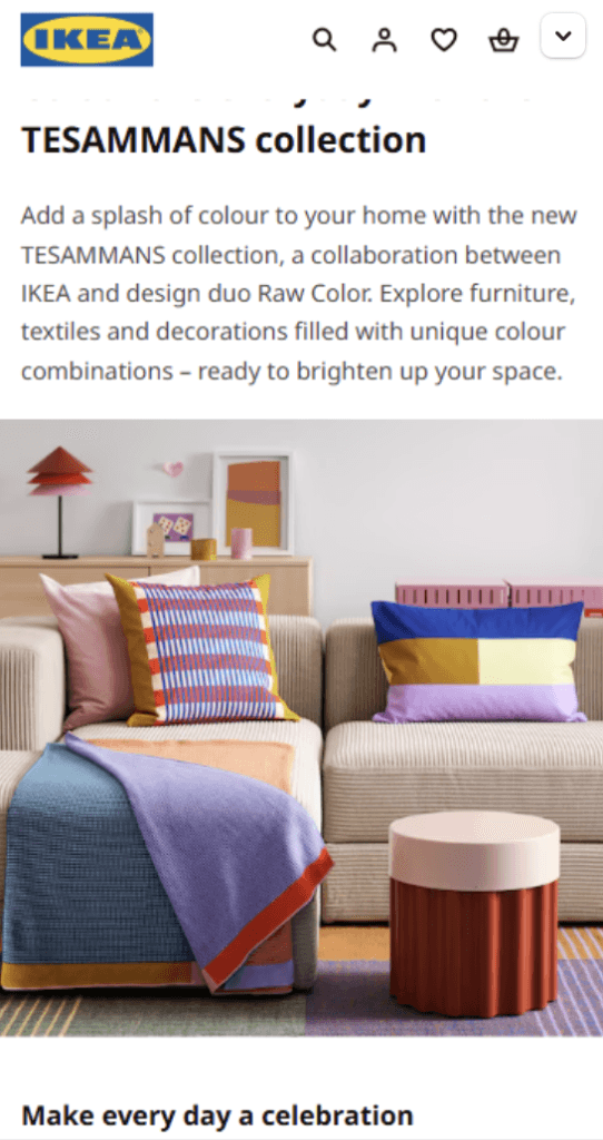IKEA Tesammans collection page