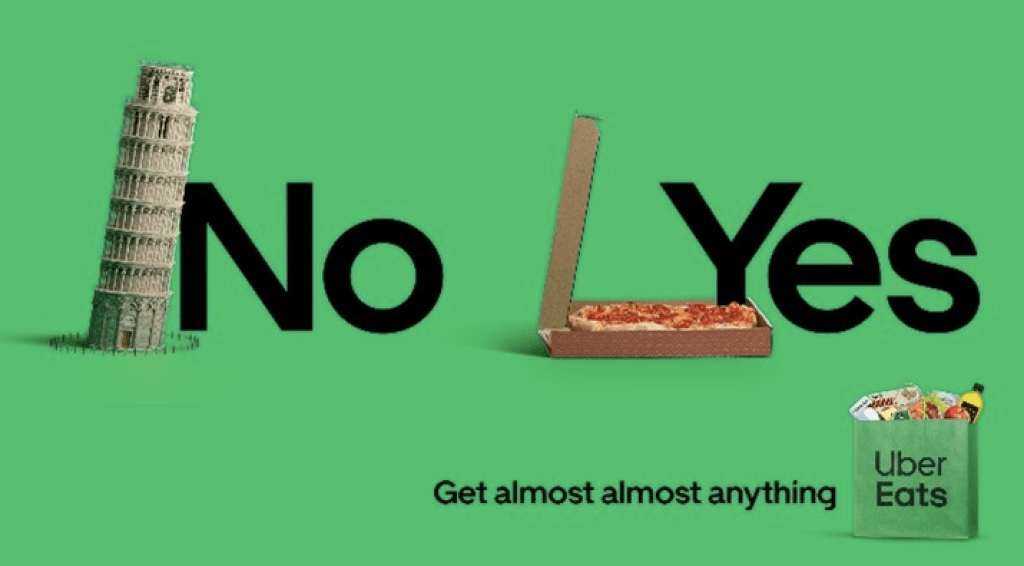 Uber Eats No Yes advertisement