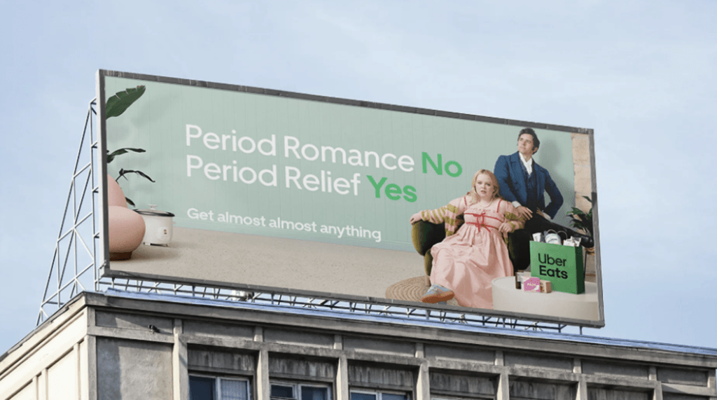 Uber Eats period romance billboard