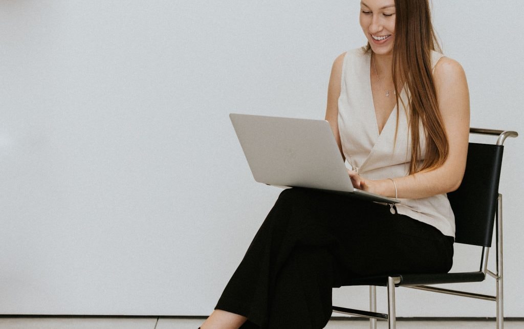 Person working at a laptop